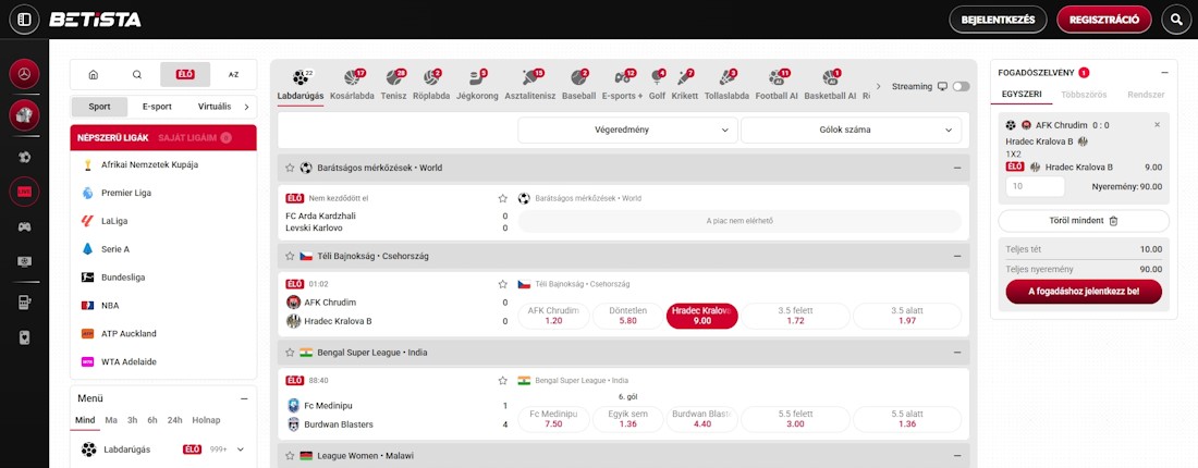 Betista élő fogadás